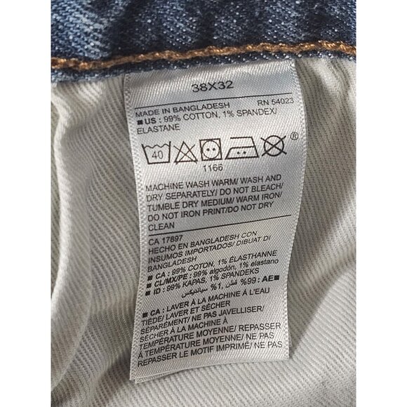 Old Navy Men's Size 38x32 Straight Leg Light Wash 100% Cotton Denim Jeans - Picture 7 of 9